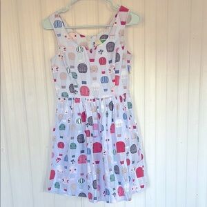 FERVOR Womens Colorful Hot Air Balloon Cotton Dress‎ Size S